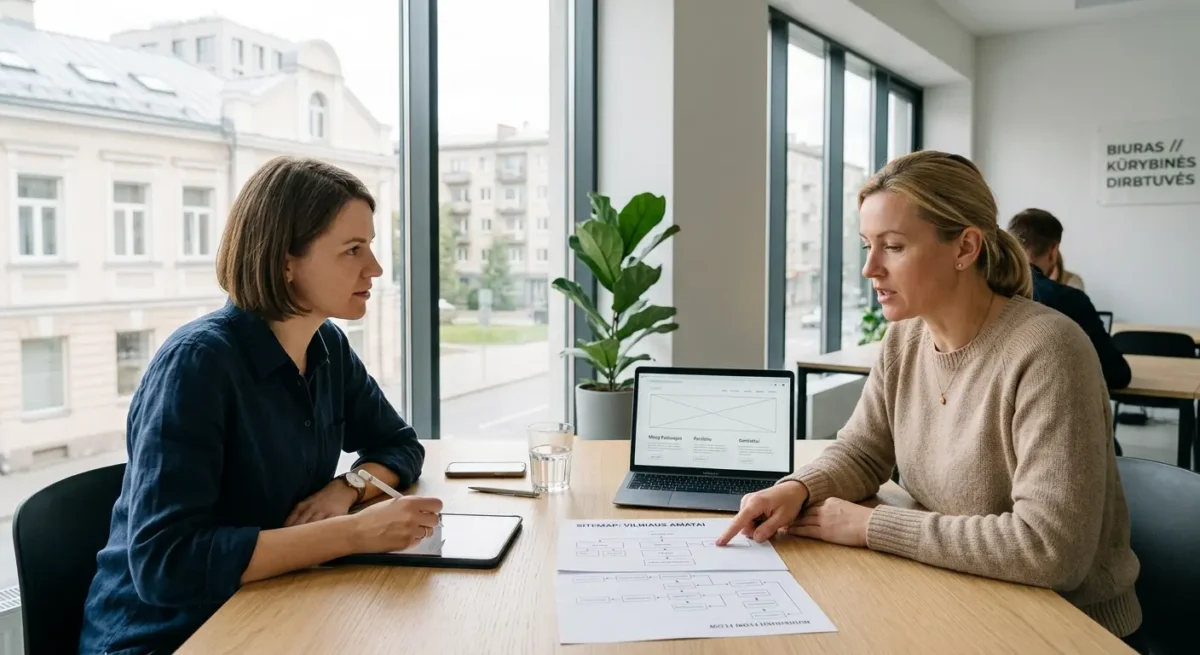 Ką verta aptarti su kūrėju dar prieš pirmą dizaino variantą