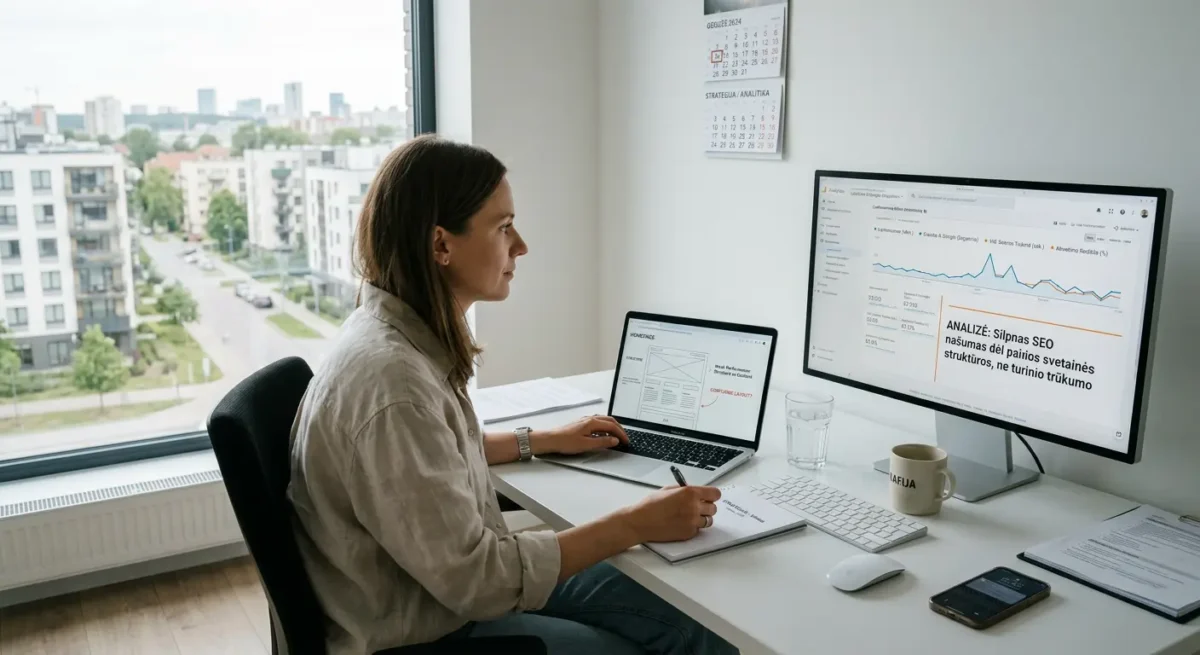 SEO rezultatai silpnėja ne todėl, kad trūksta teksto