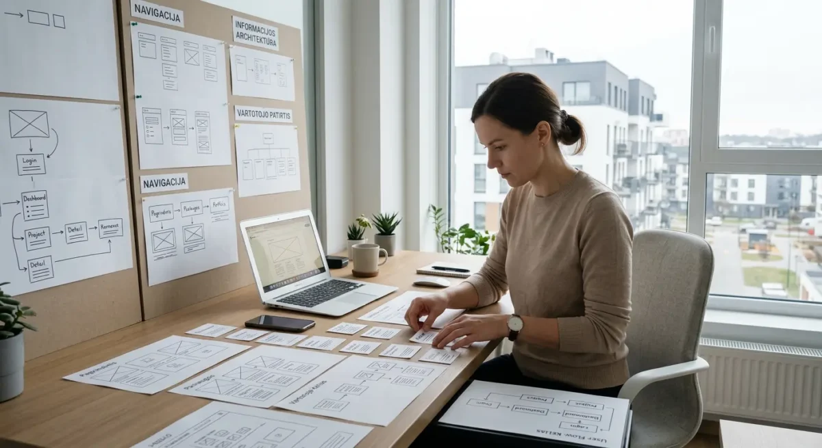 Struktūra prieš dizainą: ką vartotojas turi rasti per kelias sekundes